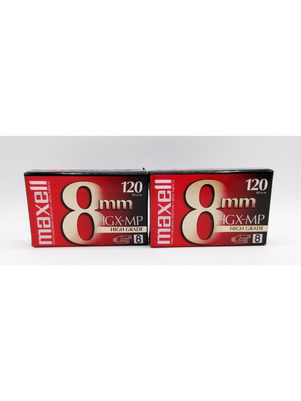 Lot of 2 Maxell HGX-MP high GRADE Camcorder 8mm Video Cassette Tape 120m NEW